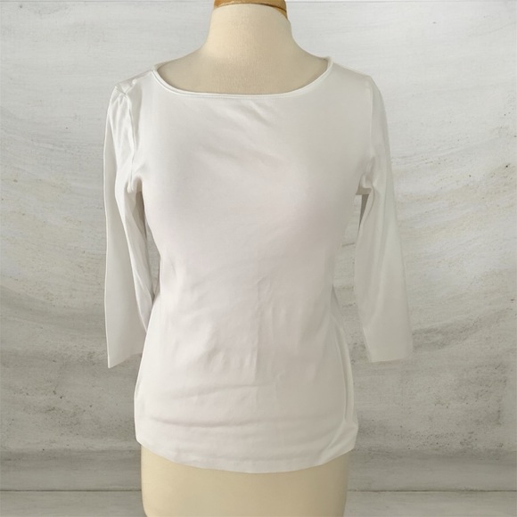 Talbots Tops - Talbots Classic White 3/4 length Sleeves Top